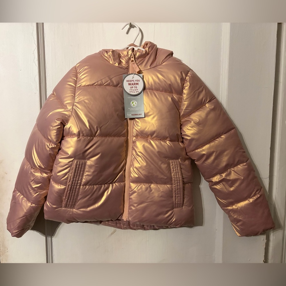 Swiss Tech Metallic Pink Puffer Jacket